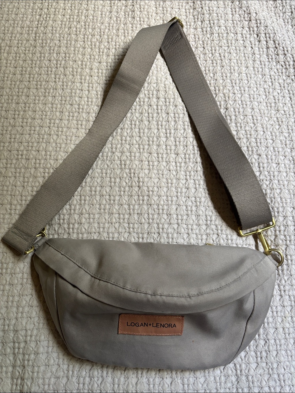 Logan + Lenora Taupe Crossbody Belt Bag